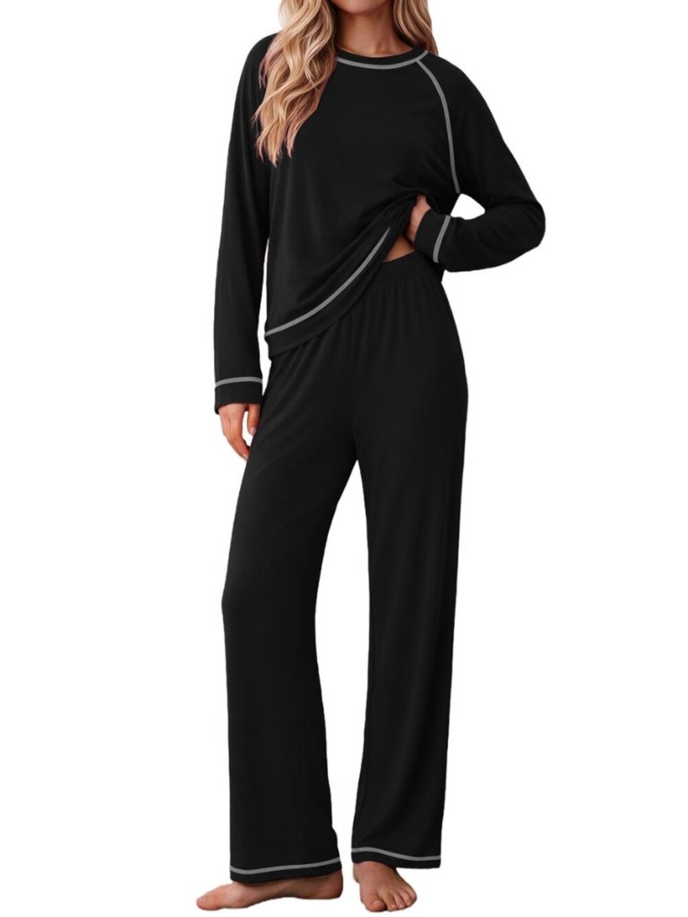Womens Pajamas Long Sleeve Pjs Soft Loungewear 2 Piece Lounge Sets